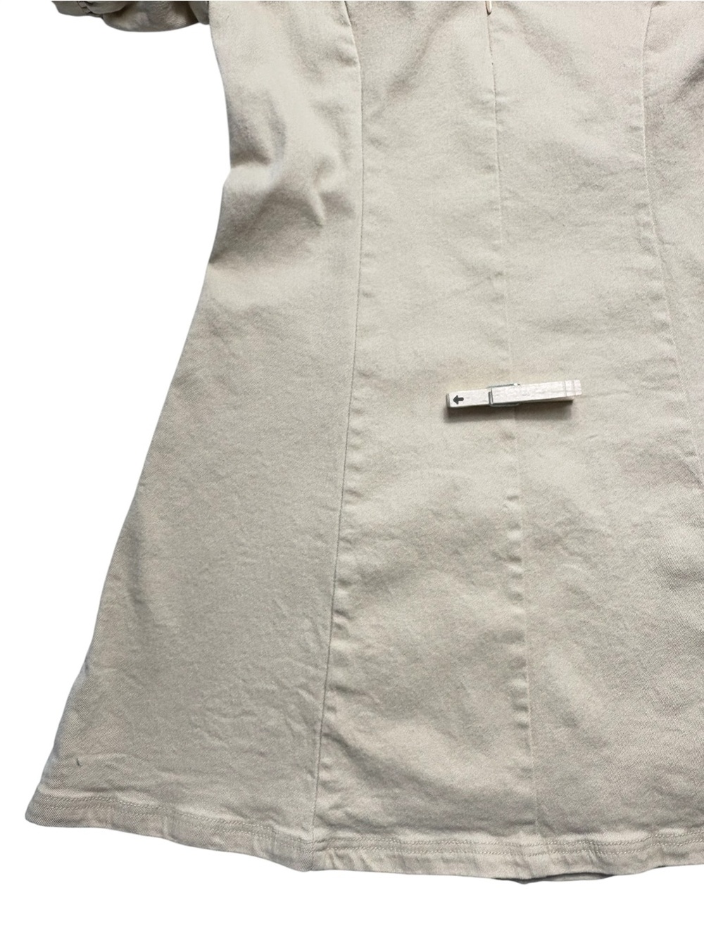 Hyacinth House Tuckernuck Front Zip Denim Mini Dress Cream Tan Size L - Picture 6 of 11